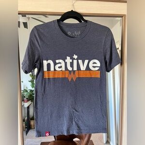 Native Texan Whataburger T-Shirt made by Tumbleweed TexStyles Navy Blue Sz Small